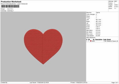 Love Icon 002 Embroidery Machine Design File 6 sizes