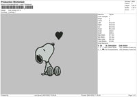 Love Snoopy Embroidery File 4 size