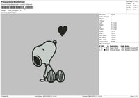 Love Snoopy Embroidery File 4 size
