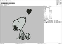 Love Snoopy Embroidery File 4 size