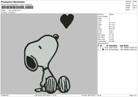 Love Snoopy Embroidery File 4 size