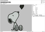 Love Snoopy Embroidery File 4 size