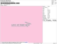Love At First Bite Embroidery File 4 size