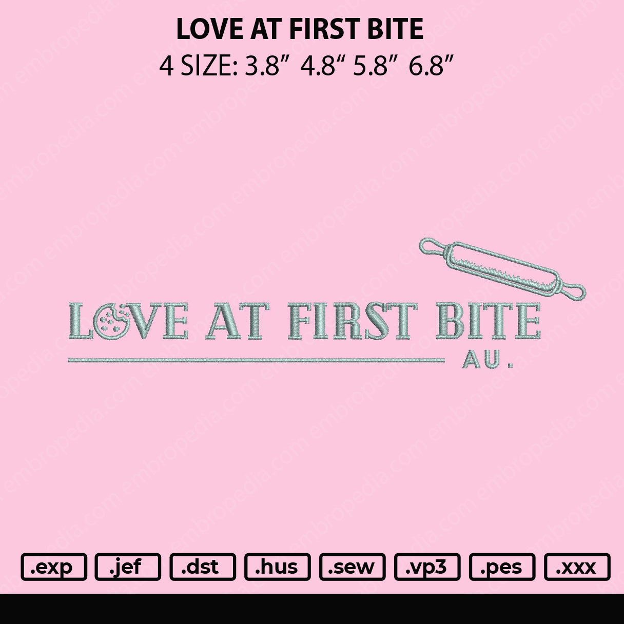 Love At First Bite Embroidery File 4 size