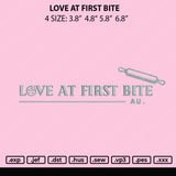 Love At First Bite Embroidery File 4 size