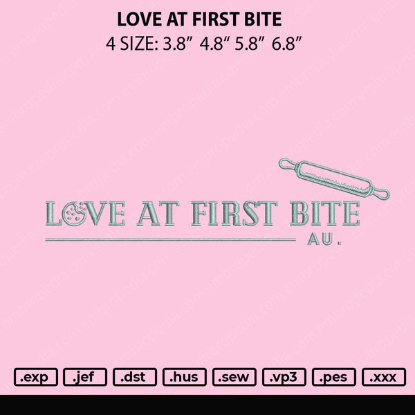 Love At First Bite Embroidery File 4 size