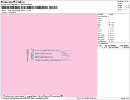 Love At First Embroidery File 4 size