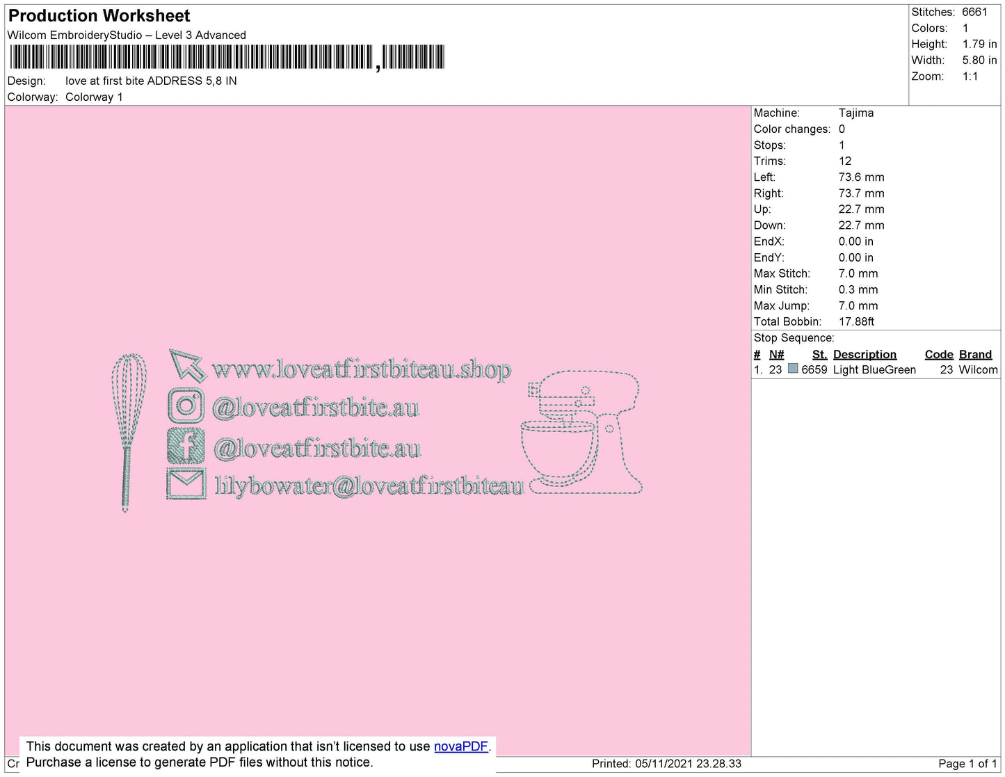 Love At First Embroidery File 4 size