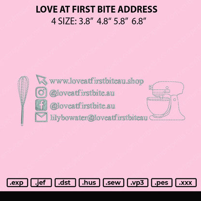 Love At First Embroidery File 4 size