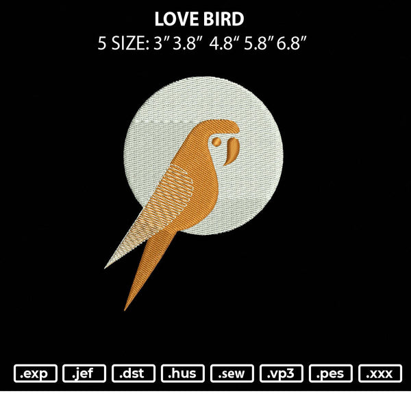 Love Bird Embroidery File 5 sizes