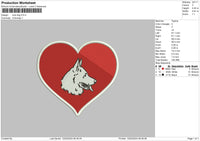 Love Dog Embroidery File 6 sizes