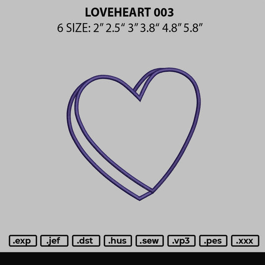 Loveheart 003 Embroidery File 6 sizes