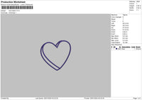 Loveheart 003 Embroidery File 6 sizes