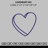 Loveheart 003 Embroidery File 6 sizes