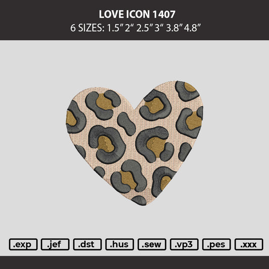 Love Icon 1407 Embroidery Machine Design File 6 sizes