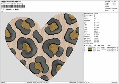 Love Icon 1407 Embroidery Machine Design File 6 sizes
