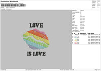 Love Is Love Embroidery File 4 size