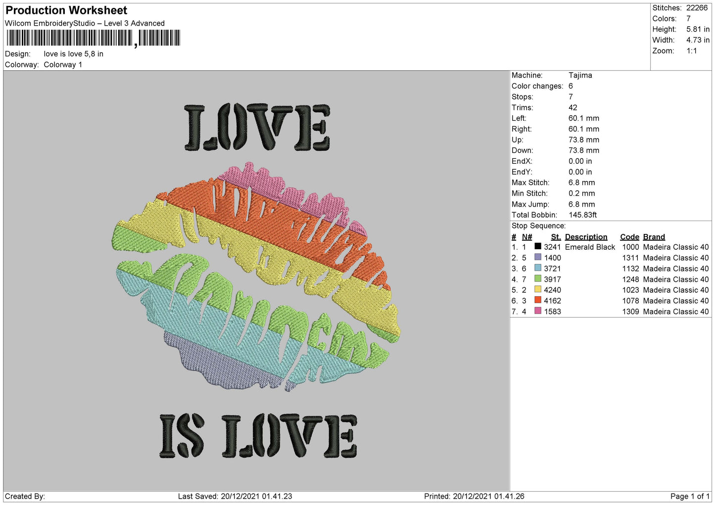 Love Is Love Embroidery File 4 size