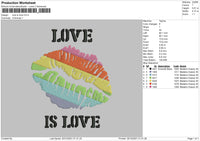 Love Is Love Embroidery File 4 size