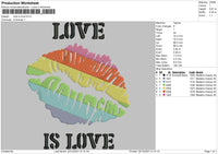 Love Is Love Embroidery File 4 size