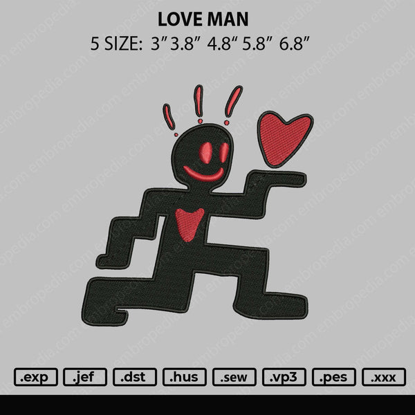 Love Man Embroidery File 4 size