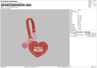 Love Mom Embroidery File 6 sizes