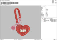 Love Mom Embroidery File 6 sizes