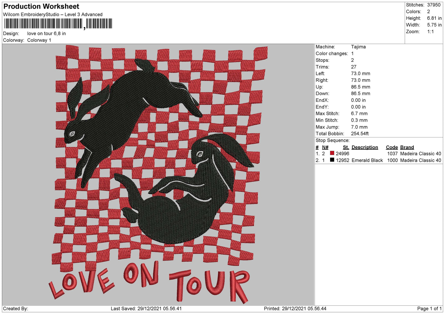 Love On Tour Embroidery File 4 size