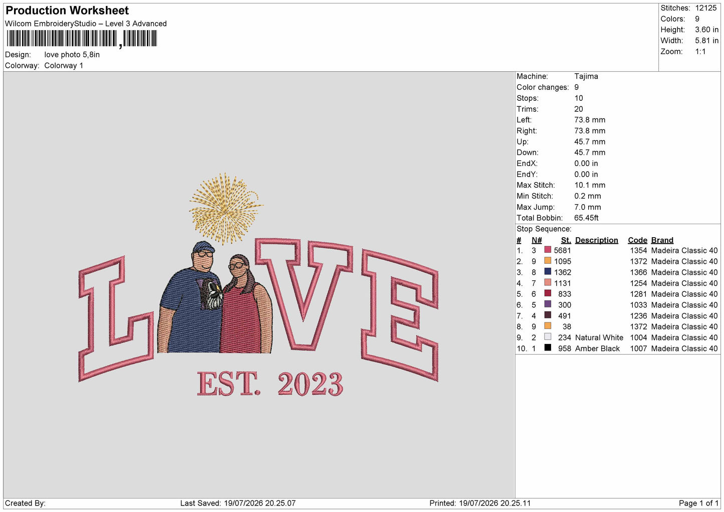 Love Photoflat 1907 Embroidery Machine Design File 6 sizes