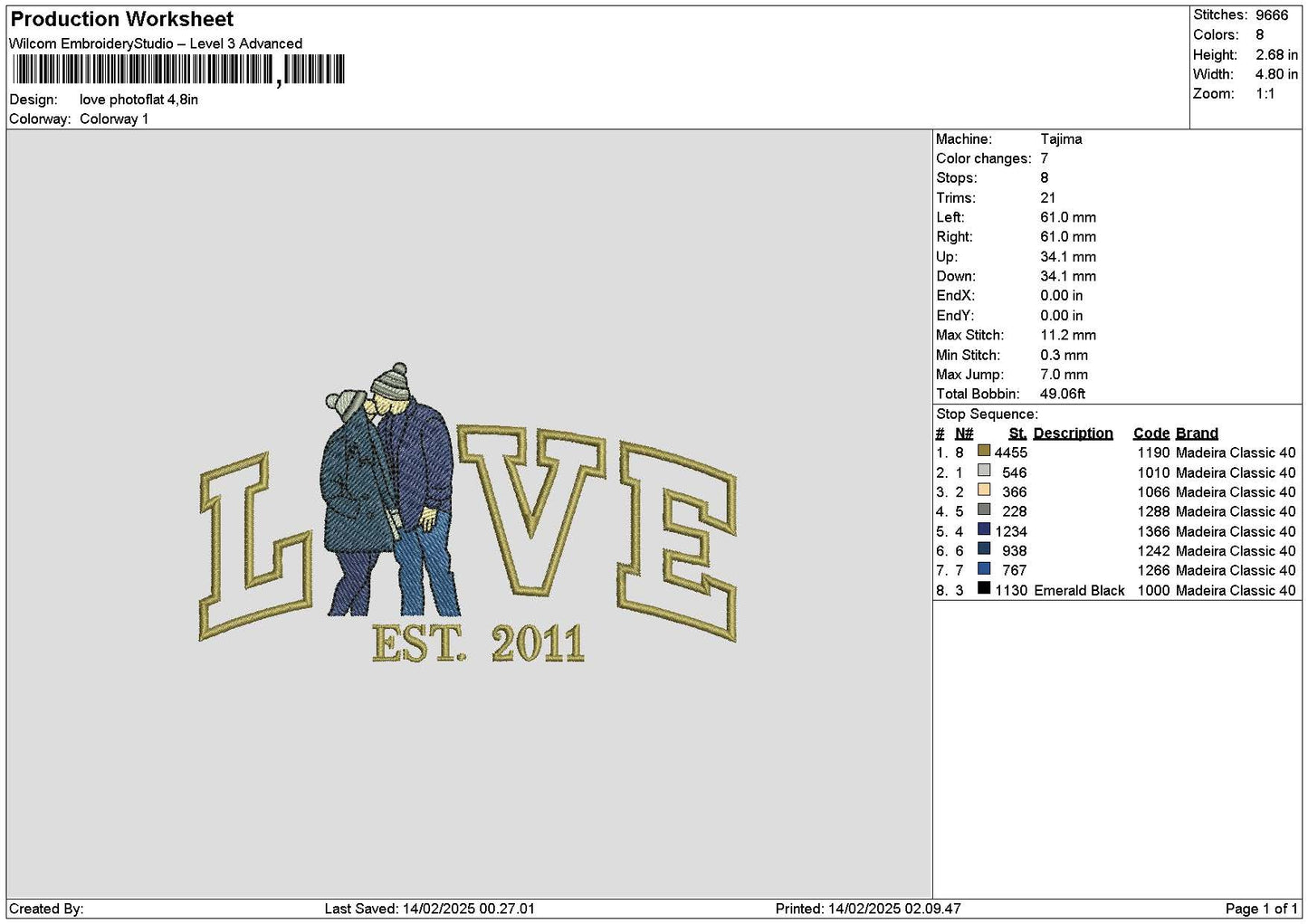 Love Photoflat 1402 Embroidery File 6 sizes