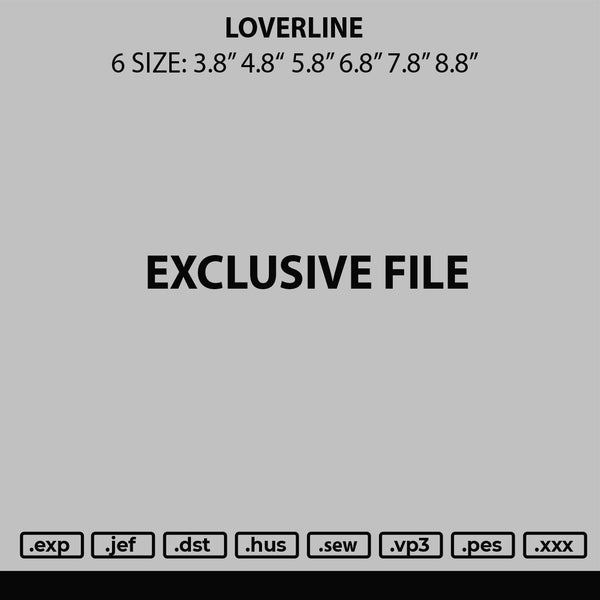 Loverline Embroidery File 6 sizes