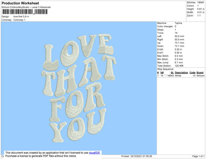 Love That Embroidery File 4 size