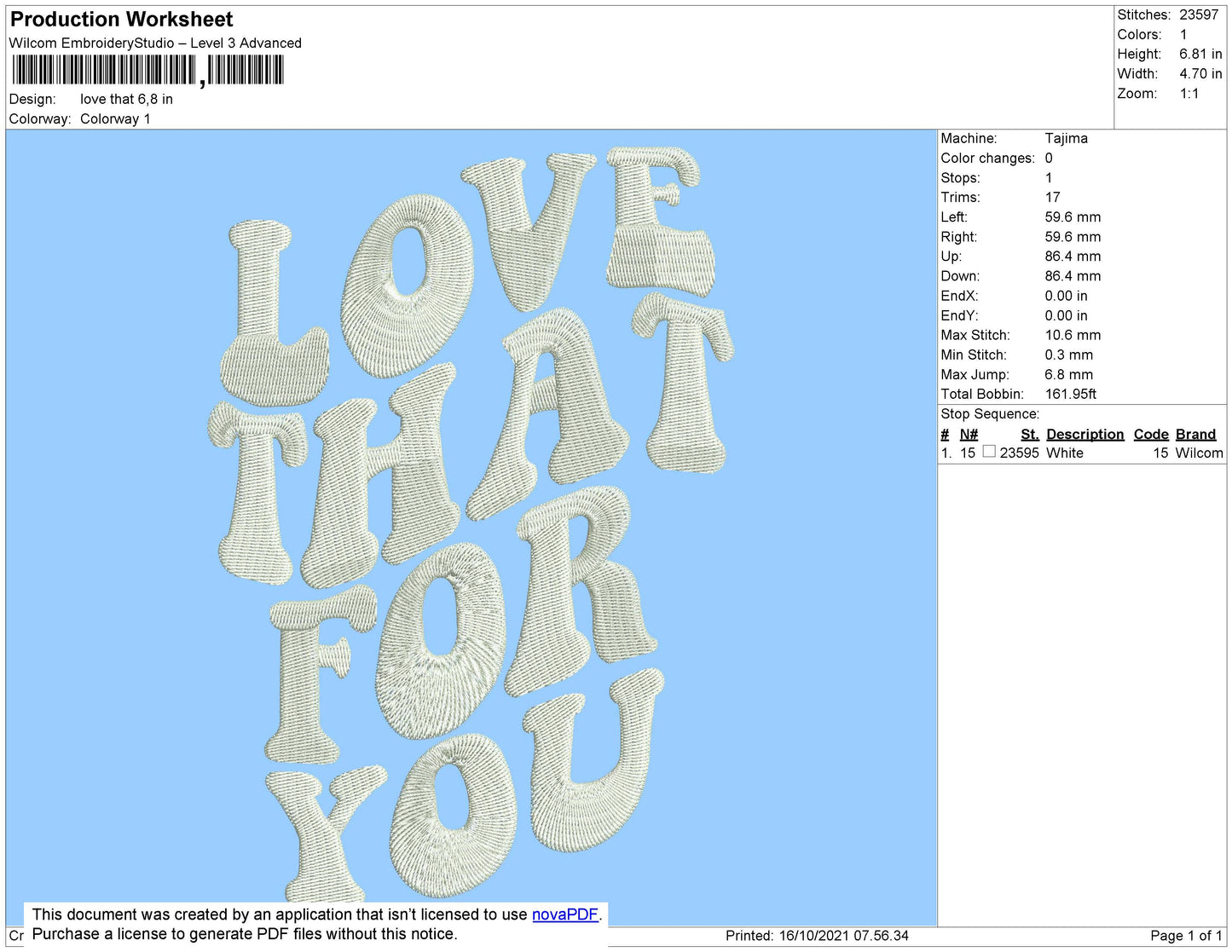 Love That Embroidery File 4 size