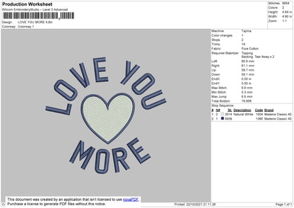 Love You More & Small Love 2 File Embroidery