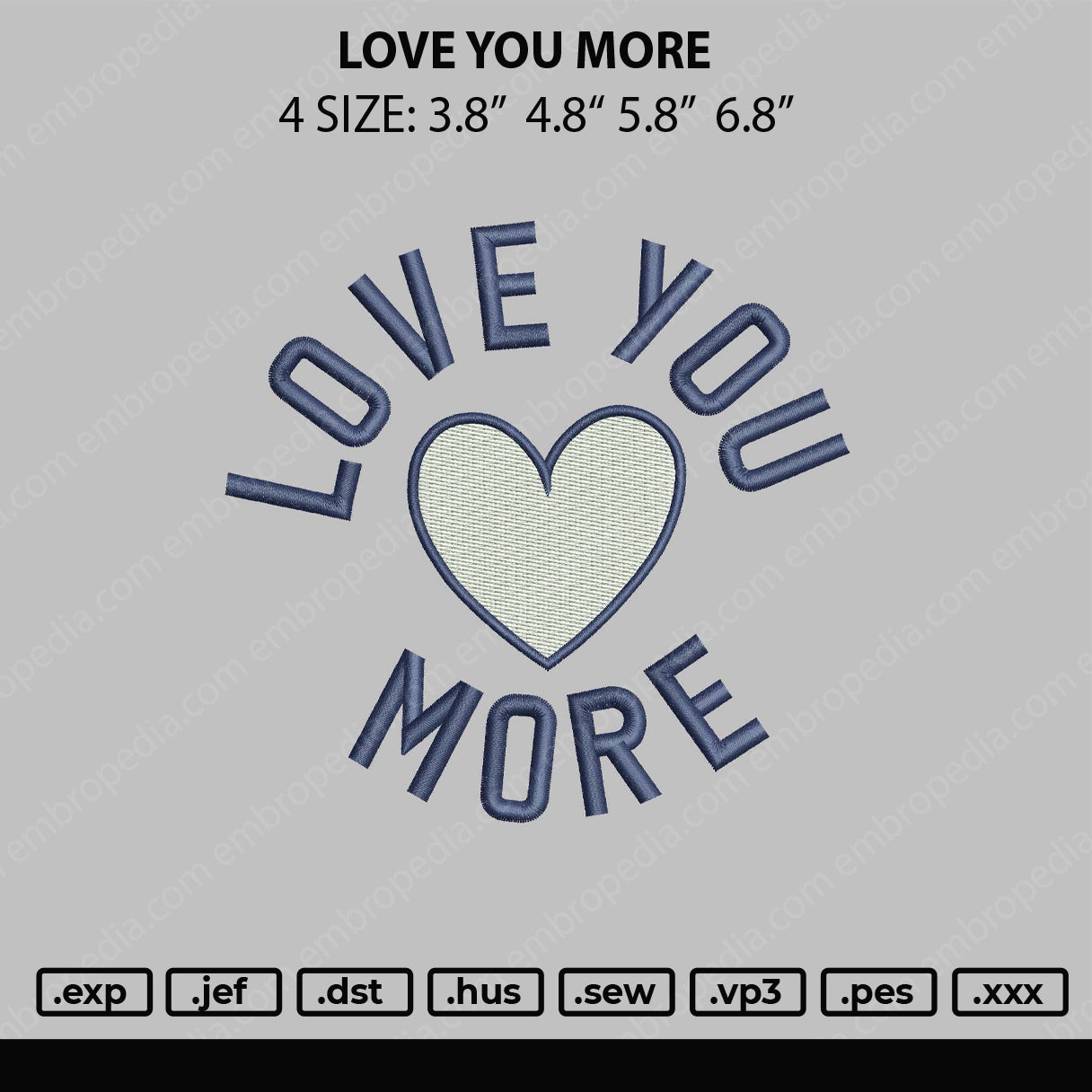 Love You More & Small Love 2 File Embroidery