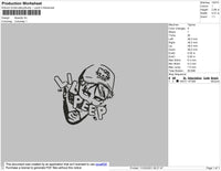 Lil Peep Head Embroidery File 5 size