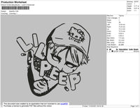 Lil Peep Head Embroidery File 5 size