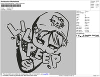 Lil Peep Head Embroidery File 5 size