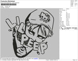 Lil Peep Head Embroidery File 5 size