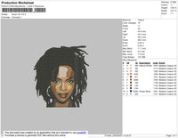 Lauryn Hill Embroidery File 4 size