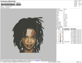 Lauryn Hill Embroidery File 4 size