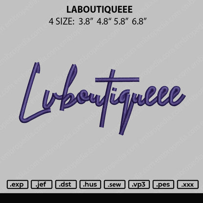 Laboutiqueee Embroidery File 4 size