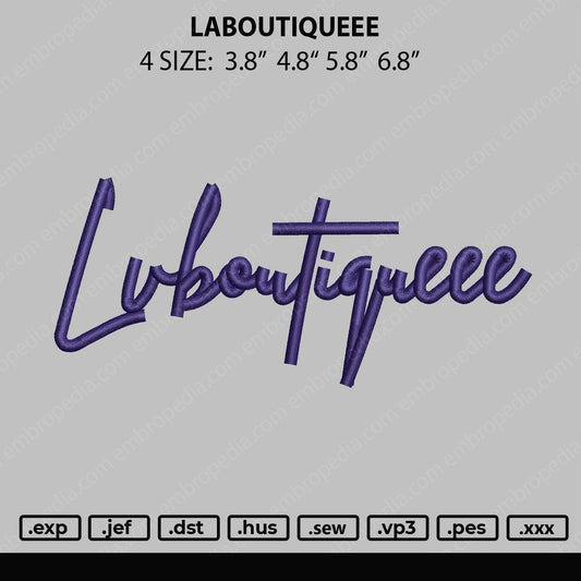 Laboutiqueee Embroidery File 4 size