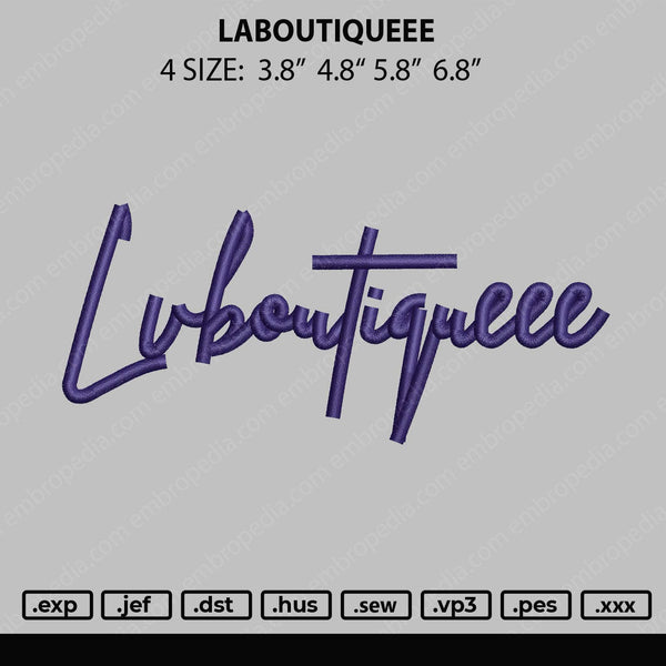 Laboutiqueee Embroidery File 4 size