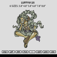 Luffy0125 Embroidery File 6 sizes