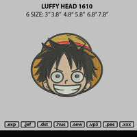 Luffy Head 1610 Embroidery File 6 sizes