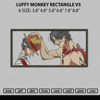 Luffy Monkey Rectangle V5 Embroidery File 6 sizes