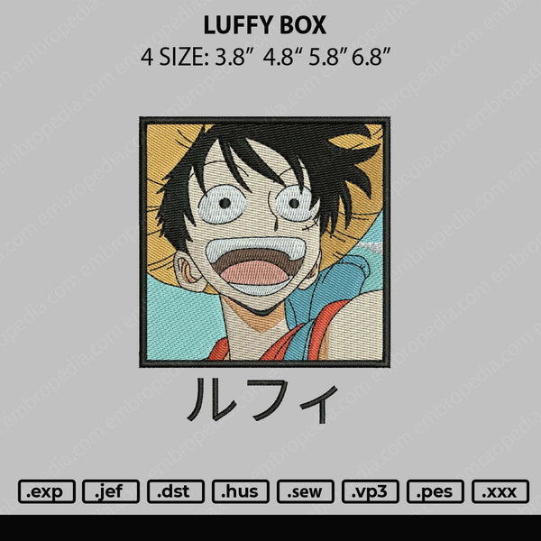 Luffy Box Embroidery File 4 sizes