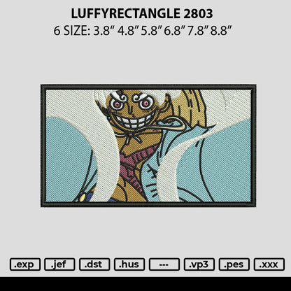 Luffyrectangle 2803 Emboidery File 6 sizes