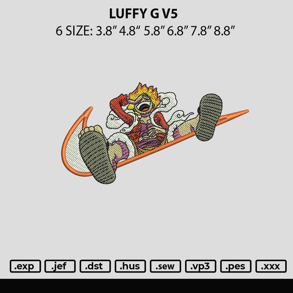 Luffy G V5 Embroidery File 6 sizes